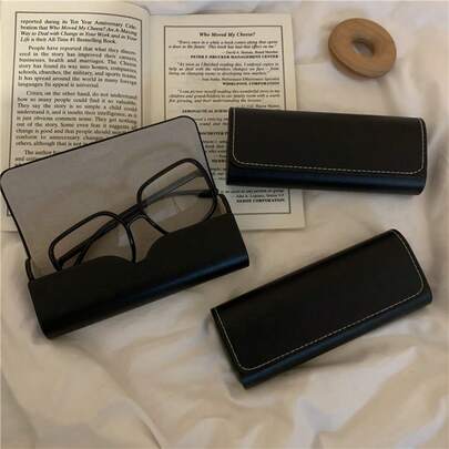 1 件便携式手工 PU 眼镜盒，时尚眼镜/太阳镜盒