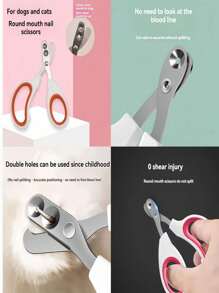 Coupe-ongles pour chat professionnel avec garde et trou rond anti-saignement - parfait pour les chats de toutes tailles et races