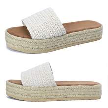 Sandals For Women Wedge Bohemian Slide Lightweight Summer Beach Shoes - Màu be - Xem 5