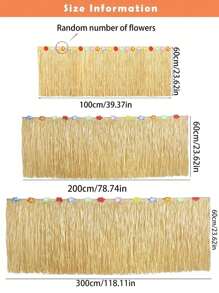2 pezzi/set Gonna per tavolo da festa hawaiana in paglia gialla, lunga 300 cm, decorazione tavolo per feste tropicali hawaiane, decorazioni per feste, feste in spiaggia, feste in piscina