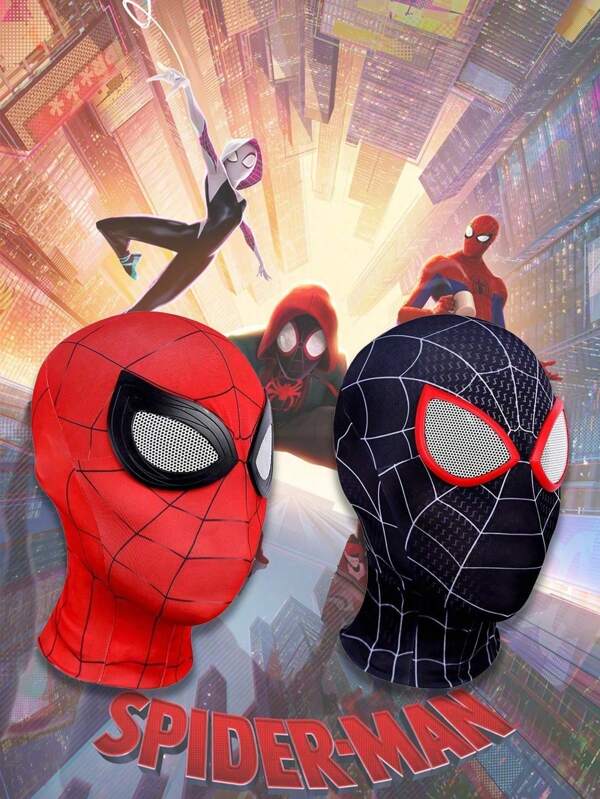 Disney 1 pezzo Maschera unisex da supereroe di Miles Morales, maschera di Iron Mask di Spider-Man di Peter Parker, maschera di Spider-Man, giocattoli da supereroi anime cartoni animati di Miles Morales, maschera di Iron Spider-Man, accessorio per cosplay da donna e uomo, regalo di Ognissanti