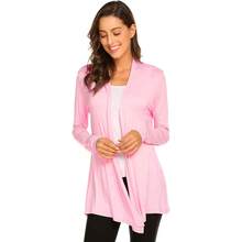 Newchoice Womens Casual Lightweight Long Sleeve Cardigan Soft Drape Open Front Fall Dusters (S-3XL) - Pink - View 2