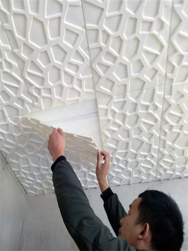 5/10/20/40/50/60pcs 3D Stereo Wall Stickers, Creative, Minimalist, Living Room, Bedroom Background Wall, Self-Adhesive Wallpaper, Cubic Grid Wall Decals, Corridor, Ceiling Wall Stickers