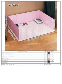 Small Cat Fence, Foldable Guinea Pig/Rabbit Cage, Indoor Removable Balcony Half Enclosed Pet Fence, Space Saving