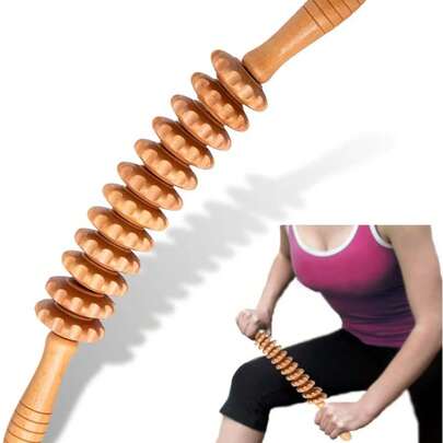 1pcsCurved Wood Therapy Massage Roller Tools,Lymphatic Drainage, Cellulite Massage & Wooden Muscle Roller Stick For Waist And Thigh, Stomach Rolling Massager Tool,School,Back To School,Travel,Travel Essentials,Home Essentials,Spa,Massage Tool,Massage,Massager,Spa
