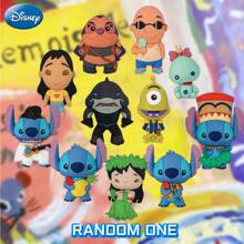 Disney 1PC Disney Officially Licensed Cartoon Animation Style Lilo And Stitch Movie Disney Accessories Portable Anti-Loss Keychain Wear-Resistant PVC Material Ring Everyday Backpack Accessory Travel And Adventure Accessory Memories Collection Cute And Healing Gift Keychain Daily Life Travel And Adventure 6ne First Birthday Gift