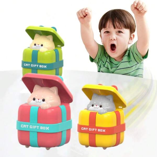3pcs Cartoon Cat Toys Pressing Toys Pressing Powered Toys Boys Birthday Gifts