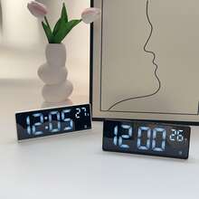 Multi-Function Smart Alarm Clock LED Accurately Displays Time, Date, And Indoor Temperature With Snooze Function For Gentle Wake-Ups. Features A Large, Clear Screen With Soft Night Light For Easy Viewing. Simple And Convenient Operation Makes It The Perfect Bedside Companion, Ensuring A Comfortable And Punctual Start To Your Day, Whether For Work Or Weekend Relaxation. - Màn hình trắng trống - Xem 3