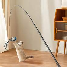 Jucării pentru pisici Colibri, Jucărie pentru pisici cu undiță, Jucării pentru pisici de interior, Jucării pentru pisoi, Jucărie cu baghetă pentru pisici, Jucărie telescopică cu trei secțiuni, maxim 180 cm / 70,8 inci, Jucării pentru pisici pentru pisici adulte plictisite de interior, Jucărie cu undiță pentru pisici, Jucărie cu pene artificiale pentru pisici, Jucărie interactivă pentru pisici, Articole pentru pisici - Multicolor - Vizualizare 12