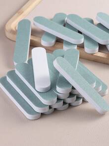 5/10/20/30/40/50片装浅绿色指甲锉打磨块，角质层推棒，指甲塑形抛光棒，适合初学者和美甲沙龙使用 - 彩色 - 查看 4