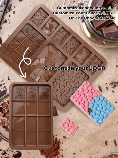 1pc (Customized) Exclusive Chocolate Mold - Non-Stick Chocolate Mold, Suitable For Dubai Chocolate Bars, Pistachios, Candies, Chocolate Snacks, Milk Chocolate Bars, Suitable For Valentine's Day, Christmas, Weddings, Graduation Season Gifts