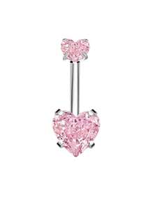 1 peça de piercing de umbigo em aço inoxidável, elegante e versátil, com strass, laço, borla, coração, borboleta e flor, adequado para mulheres, presente requintado