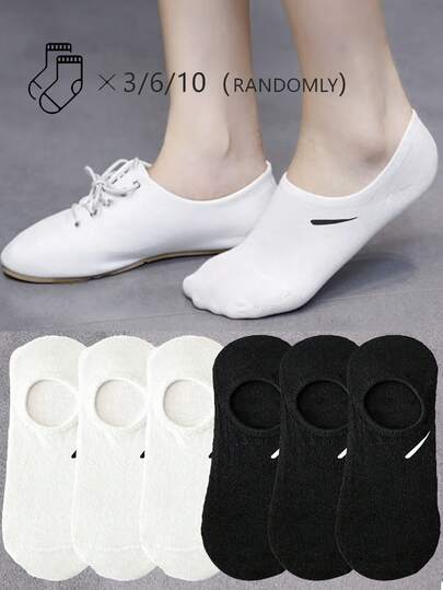 3/6/10双吸湿排汗女士袜子，白色袜子，黑色袜子，女士织物踝袜，运动中筒袜，女士袜子，女士柔软踝袜，女士普通踝袜，日常袜子