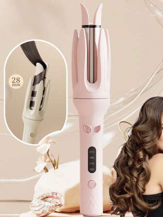 PinkSings One-Key Automatic Hair Curler With 28mm Barrel, Left & Right Auto Curler Wand With 4 Temperature Modes, Negative Ion Generator, Intelligent Timer & Sensor, Auto Shut-Off Best Christmas Gift