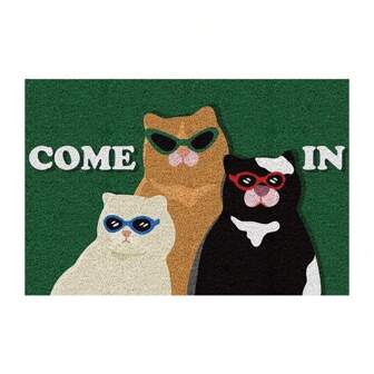 Cute Cat Funny Door Mat Outdoor Indoor Welcome Mats Front Doormat Non Slip Entrance Rugs For Front Door Inside Outside Entry Patio Back To School Bathroom Kitchen Decor