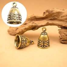 4 Pcs Small Bells Vintage Brass Hanging Bells For Home Drations Crafts Ornaments Pendants For Keychain Christmas - Multicolor - View 9