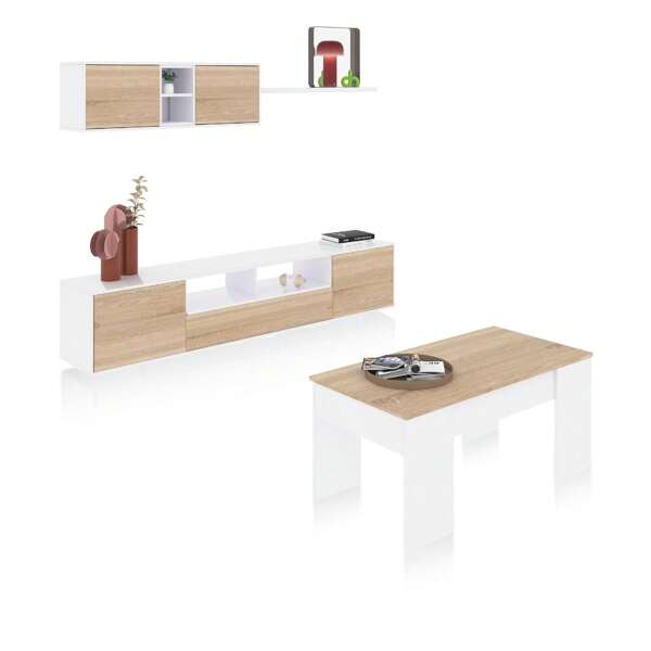 Duehome Pacote de sala de estar com mesa de centro Kenzo Plus V2