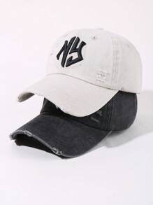 1/2pcs NY Embroidered Baseball Cap, Adjustable Outdoor UV Protection Casual Hat Suitable For Spring, Autumn, Travel, Beach, Holiday, Unisex Y2K Style Cap Halloween