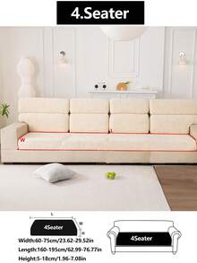 1入組彈性加厚沙發墊套現代簡約全包沙發套防塵&耐用四季座位覆蓋 - 米色 - 查看 18