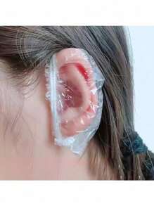 50/ 100/ 200/ 500 قطعة أغطية أذن قابلة للتخلص منها ، مقاومة للماء لأغراض الصبغة والاستحمام والعناية الجمالية، لحماية فتحة الأذن