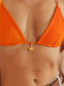 1 Pc The Sun Bikini Charm Women Summer Vacation Beach Travel Bikini Pendant, Cute Swimwear Decoration Accessories For Women Gold Jewelry
