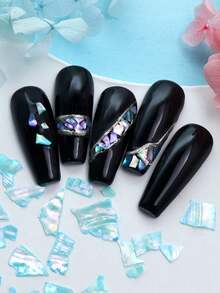1 Hộp Vỏ sò bào ngư hình nàng tiên cá Aurora, Trang sức móng tay hình vỏ sò bất đối xứng 3D, Phụ kiện móng tay lấp lánh hình vỏ sò ba chiều. - Nhiều màu - Xem 5