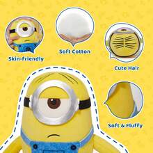 Miniso Muñeco de peluche de Stuart de 9 pulgadas de la serie Minions, material de peluche suave y corto y diseño de uniforme clásico, restauración de expresión exquisita, ideal para almohada de dormitorio, adorno de escritorio y regalo de cumpleaños, accesorio de anime (1 pieza) - Stewart - Ver 4