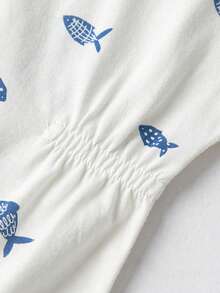 mini bala Navy Style Baby Romper – Skin-Friendly Fabric – Summer New Design - White and Blue - View 7