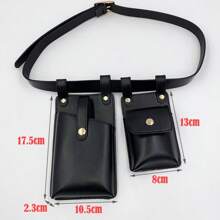 2 Pieces Women's Belt Bag Designer Tactical Waist Bags Female Leather Flap Fanny Pack Shoulder Crossbody Chest Bag Purse Mobile Phone Bag
