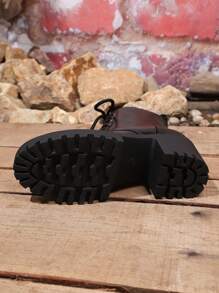 Botas de tobillo con plataforma, impermeables, con cremallera lateral, tacón grueso, estilo punk, moda y cómodas para motocicleta, para mujeres