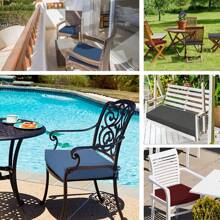 Outdoor Chair Cushions For Patio Furniture - Square Corner Patio Cushions For Outdoor Furniture 4 Packs - Waterproof Indoor Chair Cushions For Dinning Chairs, 18.5" X 16" X 3" Office Chair Seat Cushion