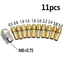 2Set (11pcs/Set) Brass Drill Chuck Collet Bit For  Rotary Tools Adapter 0.5mm-3.2mm - Gold - View 2