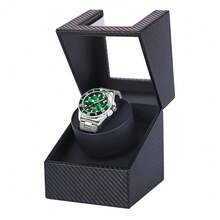 Automatic Watch Winder, Display Box, Storage Organizer, Stylish Design, Ultra-Quiet, USB Plug-In, Easy To Use, Suitable For Bedroom, Living Room, Ship, Showroom, Office Back To School Dormitory Storage - Black - View 1