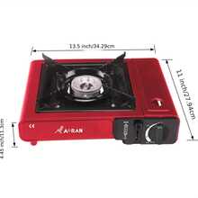 Aoran Portable Camping And Barbecue Stove, Korean Kitchen Camping Butane Burner Stove, With Safety Lock And Piezoelectric Ignition Device, Outdoor Camping Stove, With Overvoltage Protection Function, Suitable For Hiking, Red - Đỏ - Xem 6
