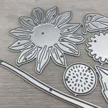 Silver-Gray Metallic Fantasy Themed Cutting Dies, New For Scrapbooking Paper Crafts, Sunflower Decoration,Back To School,School Supplies