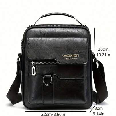 Local Shipping- Men'S Gift For Father/Anniversary Crossbody Bag, Men'S Shoulder Bag, Vintage Vertical Business Casual Shoulder Bag,
