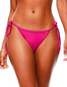 Braga de bikini sexy para mujer con lazos laterales y parte trasera fruncida, traje de baño brasileño de cadena