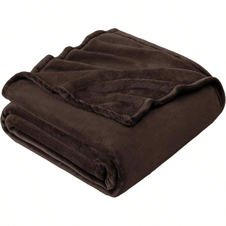Sofa Blanket Living Room Cover SetFleece Blanket Twin Size, Soft Cozy Twin Blanket, Fuzzy Flannel Blanket Bed, Sofa, Couch, Travel, Camping, 60 X 80 Inches - 棕色 - 查看 1