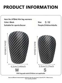 1 Pair Mini Professional Ultralight Carbon Fiber Reinforced Shinguards, Shock Absorbing Thicker Football Leg Pads