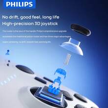 PHILIPS DLK5060 无线游戏控制器，专业电竞级操控，霍尔效应扳机+3D高精度摇杆，定制阻尼防滑设计，零延迟连接，人体工学防误触，白色 - 白色 - 查看 5