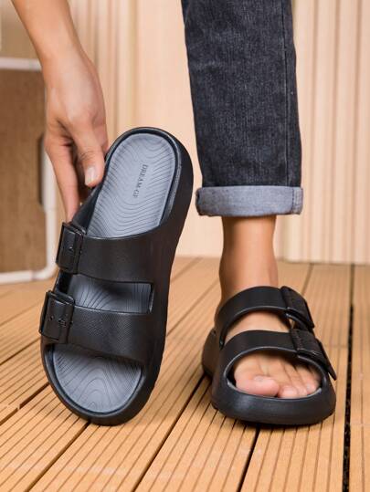 Herren Sommer neue weiche Sohle Slip-On Pantoffeln, leichte Outdoor Lässig Offene Zehenschuhe, bequeme Sandalen, geeignet für Zuhause, Outdoor und Strand
