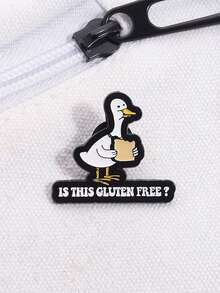 Gluten Free Anxiety Duck Badge With Bread Design, Humorous Kitchen Accessory For Celiac Disease & Fitness Enthusiasts, Unique Gift Idea - Multicolor - View 4