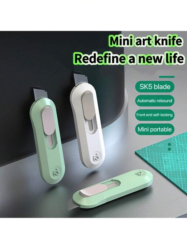 1pc Retractable Craft Knife With Automatic Rebound And Secure Locking Mechanism – Precision Cutting Tool For Paper, Cardstock, Vinyl & More – Safe, Durable & Easy To Use – Perfect For Intricate Designs, Office Work, DIY Projects, Art & On-The-Go Crafting Needs