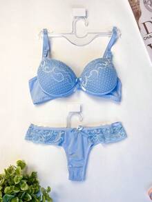 Lace Set Double Thong Panties With Lace Cup Adjustable Straps Women's Lingerie Promotion Intimate Fashion - Multicolor - Ver 8