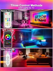 1 pièce Bande lumineuse LED 5050 RVB de 1 m à 20 m, Éclairage LED pour chambre, Convient pour la bande lumineuse de rétroéclairage LED de 55 à 75 pouces, Synchronisation avec la musique et la télévision, Bande lumineuse LED USB pour rétroéclairage TV, Rétroéclairage LED TV avec télécommande application, Pour la décoration de la pièce