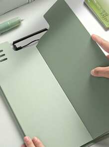 1pc High-Quality Foldable Clipboard, A4 File Folder, Thick Student PP Writing Board Pad, Drawing Board, With Pen Clip, Exam Paper Clip, Meeting Record Clip, Office File Clip, Electroplated Metal Clamp, Multi-Function Binder, 2-Gear Adjustable Vertical Secretary Clip, Muted Color, Fresh And Simple Color, Expansion Reading Clip, Business Office, Back To School / Graduation Season Gift,School Supplies