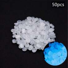 100 件/包多色夜光鹅卵石，花瓶/花盆装饰夜光石，适用于魔法花园、水族馆装饰、景观设计或婚礼装饰荧光鱼缸造景鹅卵石（0.31 * 0.39 英寸）