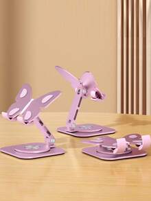 Giá đỡ điện thoại di động bằng hợp kim nhôm hình con bướm dễ thương, Giá đỡ xoay 360°, Giá đỡ phẳng, Giá đỡ trang trí nhỏ tương thích với iPhone, điện thoại Android, Quà tặng sinh nhật, gia đình, bạn bè Giá đỡ điện thoại, Phụ kiện điện thoại - Màu Hồng baby - Xem 9