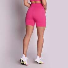 SELENE Bermuda Shorts Seamless Selene Ribbed Sport Women's Gym Fitness Basic Original - 玫紅色 - 查看 1