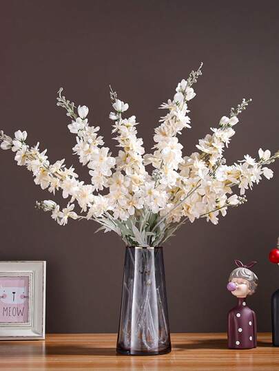 1Pc Artificial Delphinium Fake Flowers 33in Long Stem Faux Silk Flowers For Tall Vase For Home Wedding Floral Arrangement Centerpiece Table Decorations